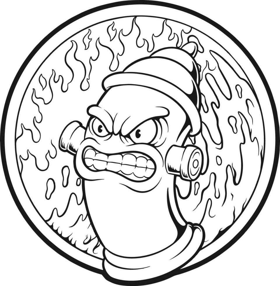 Angry flaming fire hydrant logo mascot silhouette Vector illustrations for your work Logo, mascot merchandise t-shirt, stickers and Label designs, poster, greeting cards advertising business company
