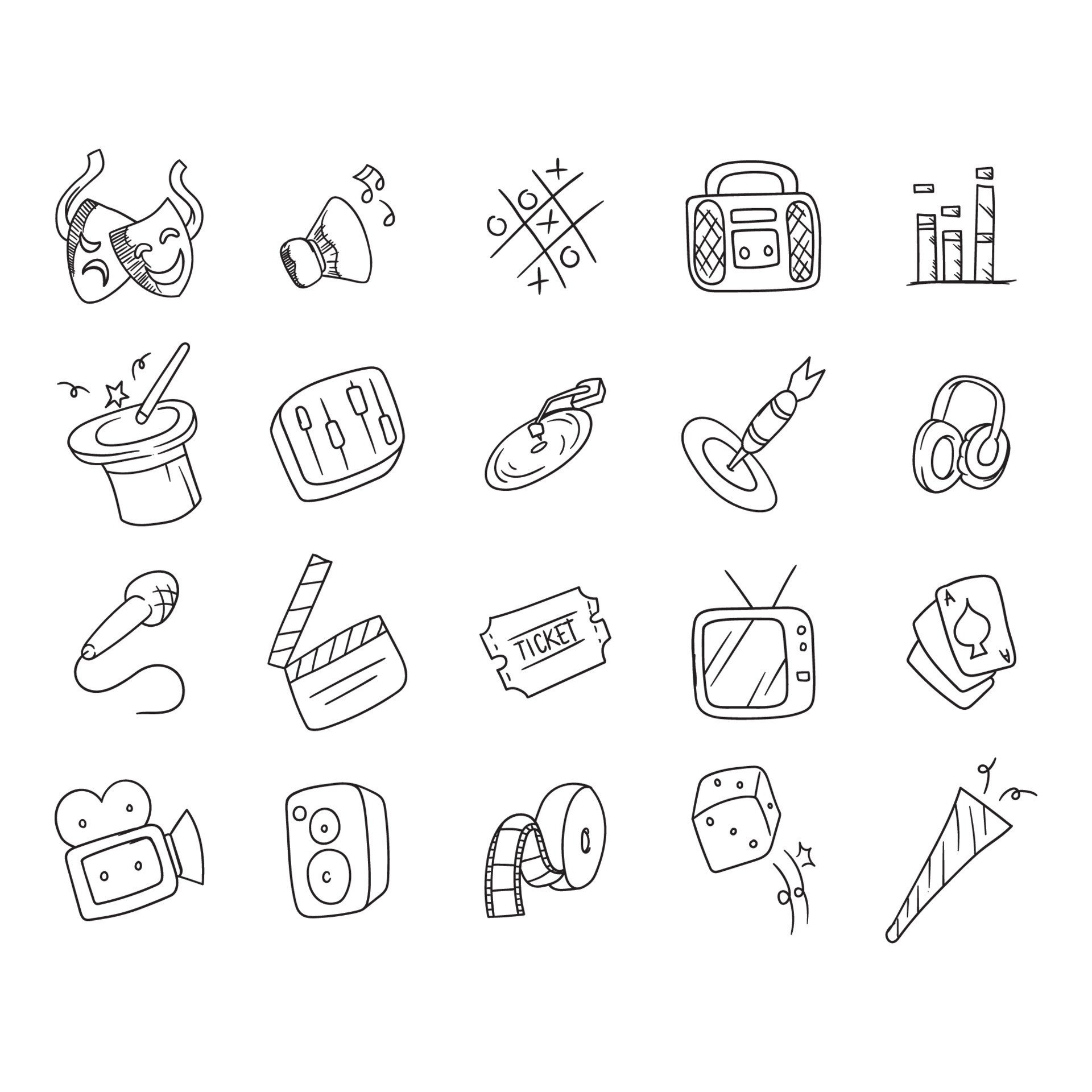 entertainment icon set 17401833 Vector Art at Vecteezy 