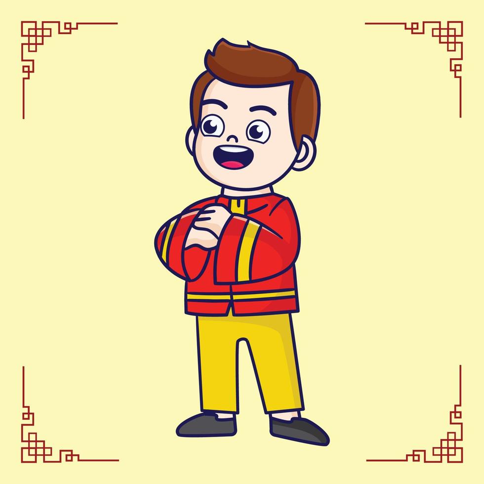 Cute Chinese Kids vector lunar new year