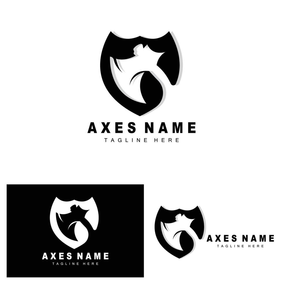 Ax Logo Design, War Tool Illustration and Woodcutter Vector