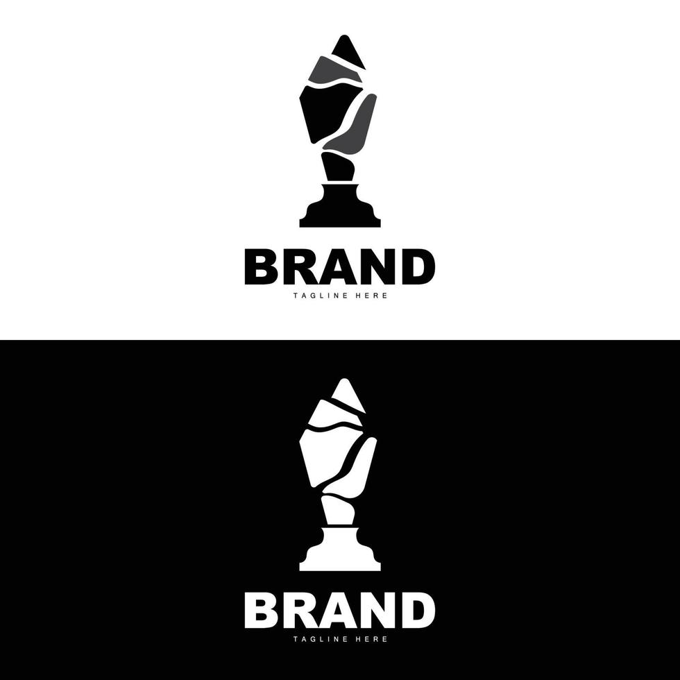 Trophy Logo Design, Award Winner Championship Trophy Vector, Success Brand vector