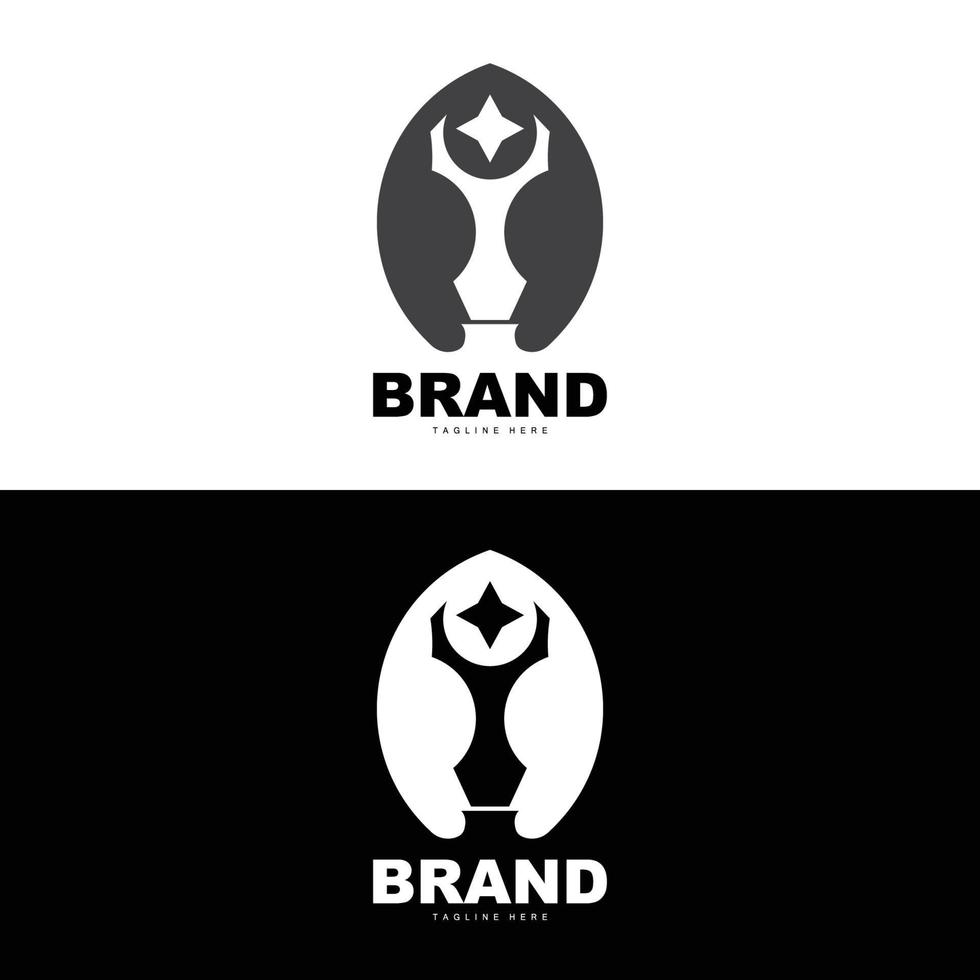 Trophy Logo Design, Award Winner Championship Trophy Vector, Success Brand vector