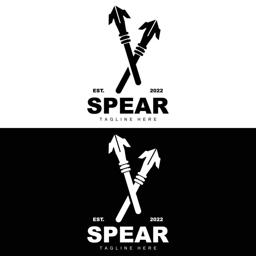 Spear Logo, Long Range Throwing Weapon Target Icon Design, Product And Company Brand Icon Illustration vector