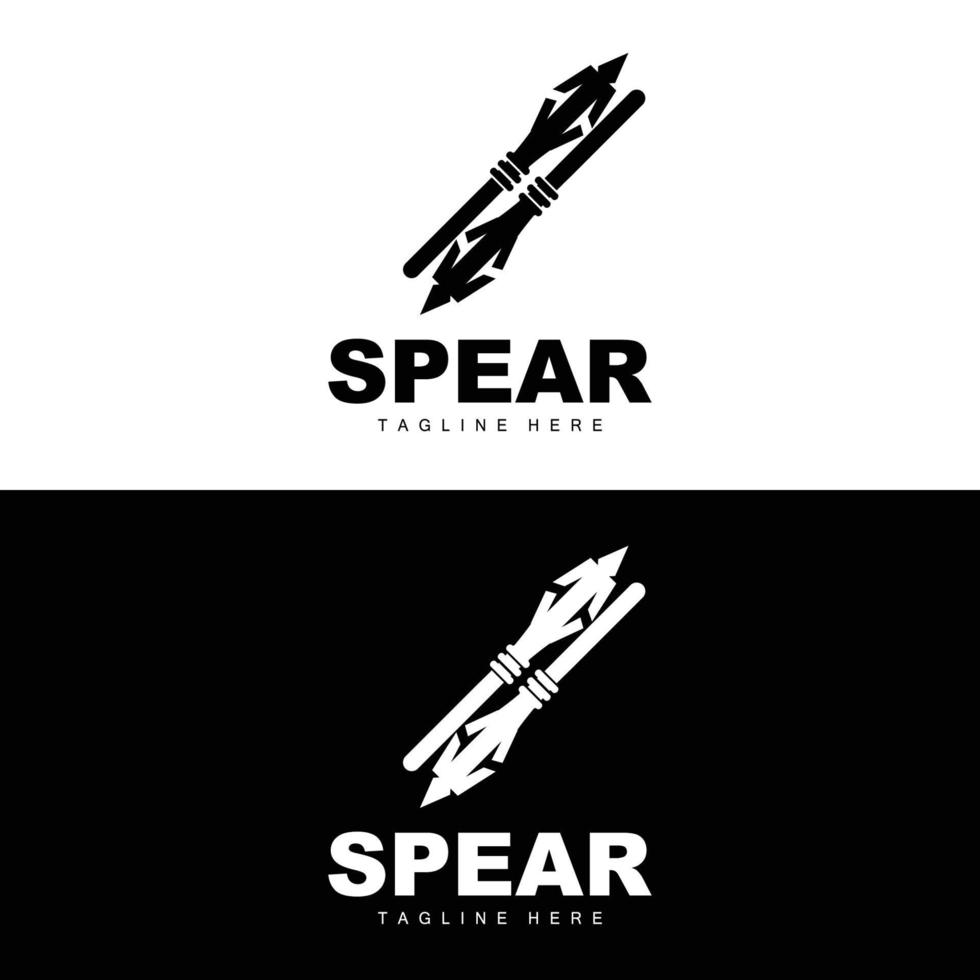 Spear Logo, Long Range Throwing Weapon Target Icon Design, Product And Company Brand Icon Illustration vector