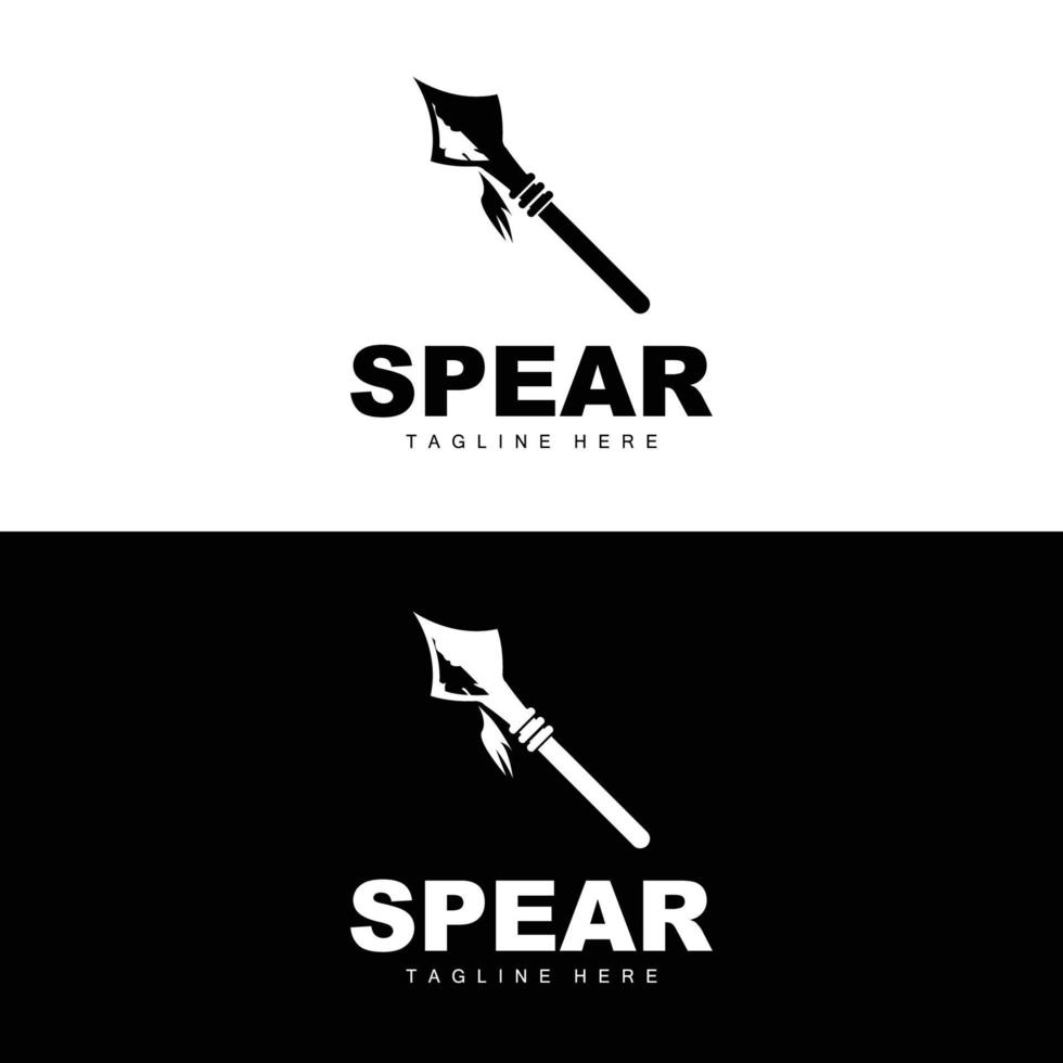 Spear Logo, Long Range Throwing Weapon Target Icon Design, Product And Company Brand Icon Illustration vector