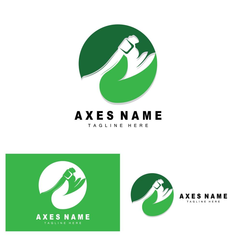 Ax Logo Design, War Tool Illustration and Woodcutter Vector