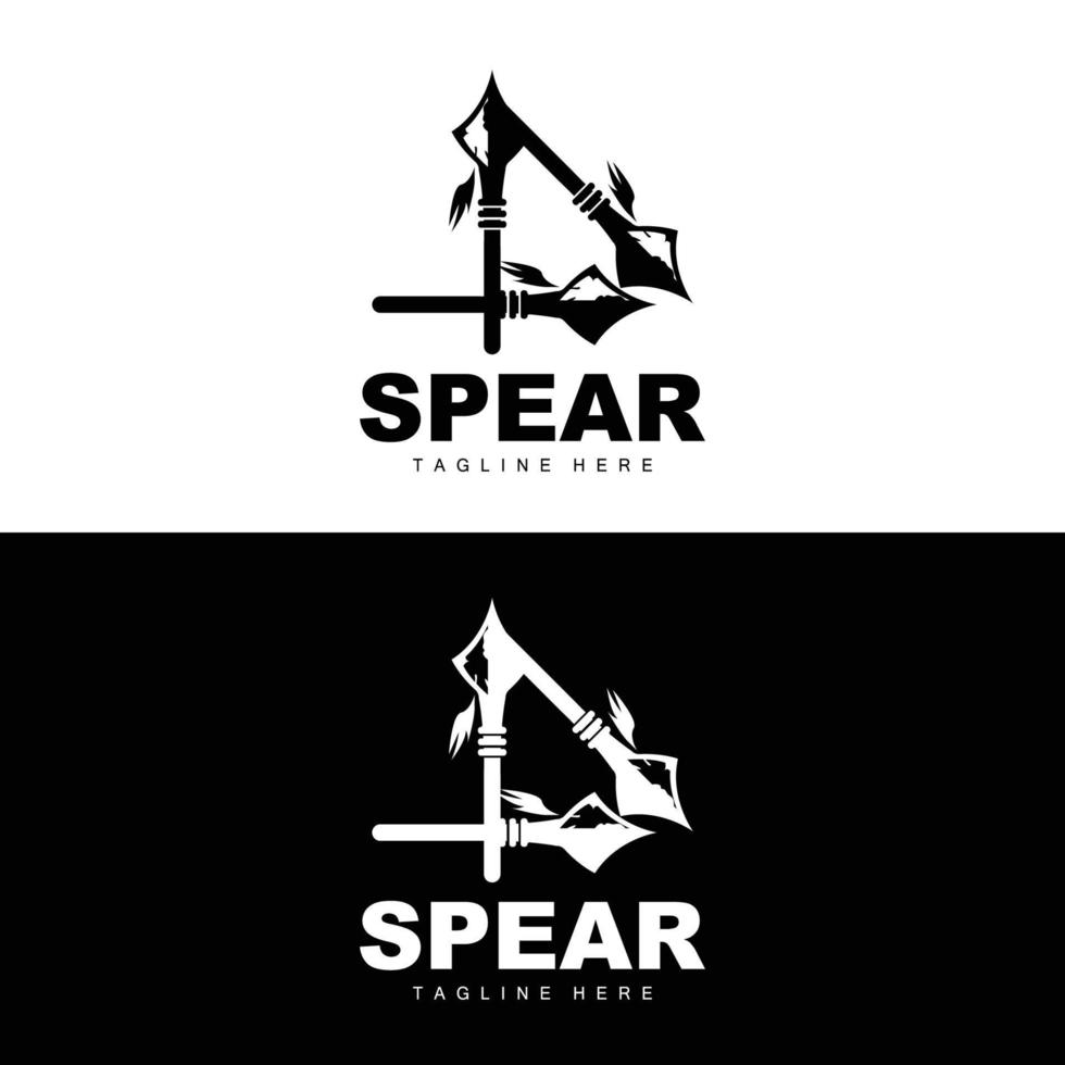 Spear Logo, Long Range Throwing Weapon Target Icon Design, Product And Company Brand Icon Illustration vector