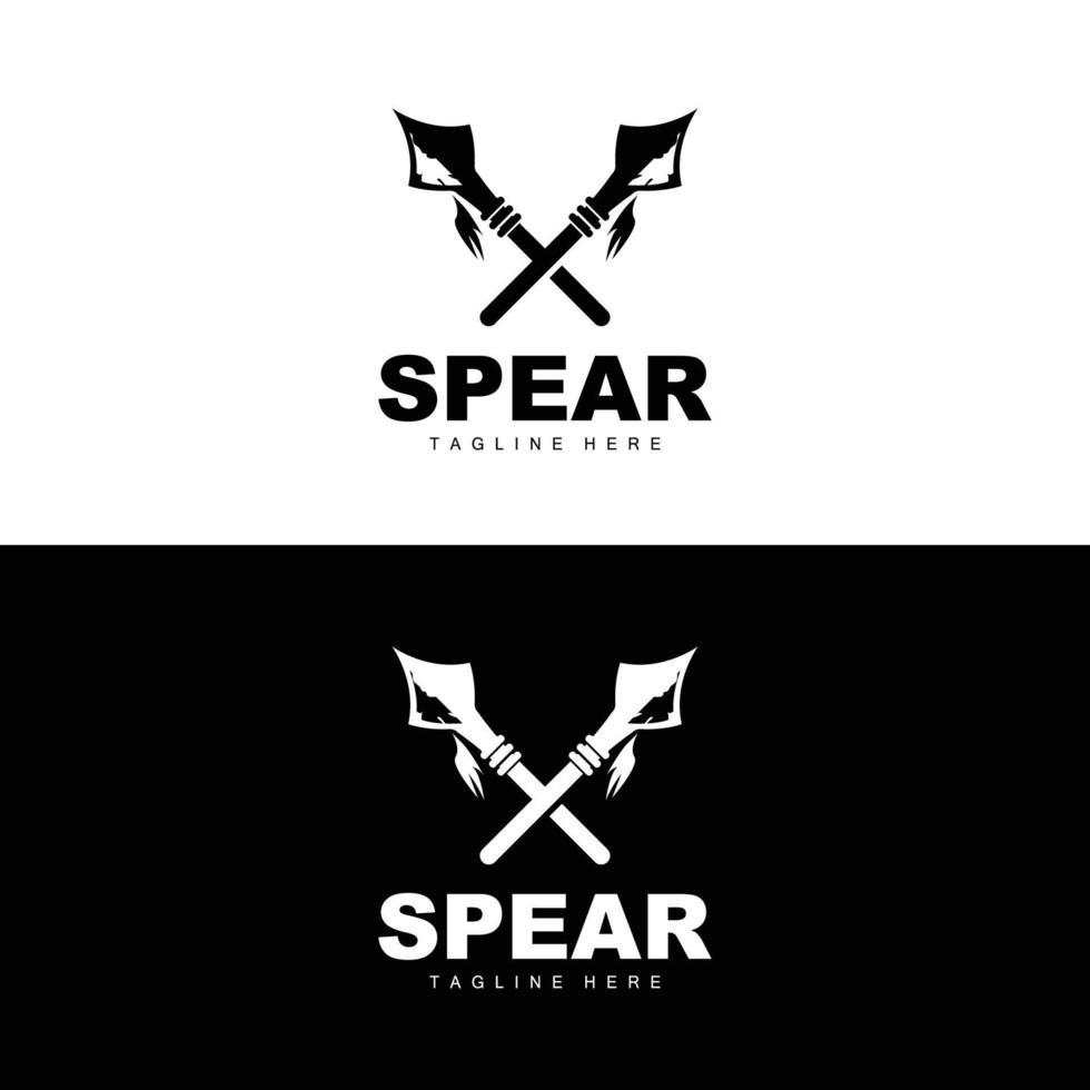 Spear Logo, Long Range Throwing Weapon Target Icon Design, Product And Company Brand Icon Illustration vector