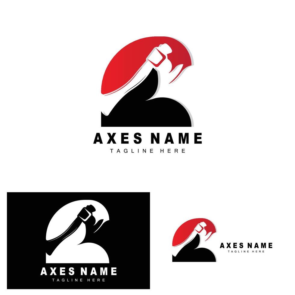 Ax Logo Design, War Tool Illustration and Woodcutter Vector