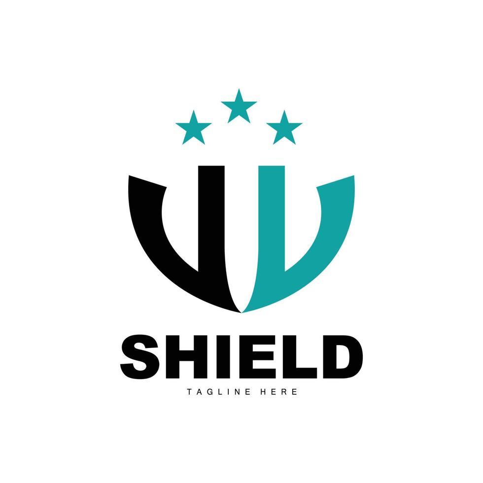 Shield Logo, Antivirus Protection Security Vector, Simple Gaming Logo Shield Design vector