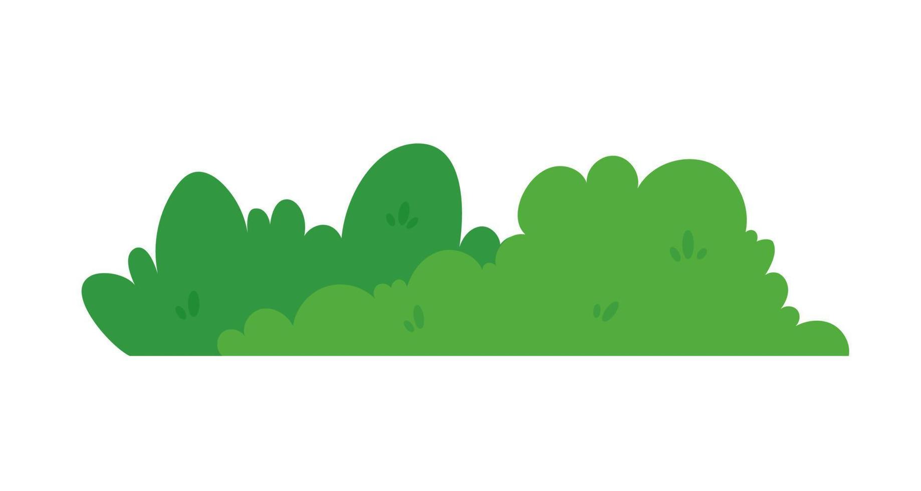 natural green grass bushes decorate environmental ecology cartoon scene vector