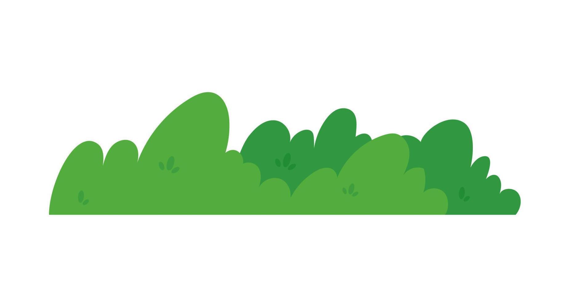 natural green grass bushes decorate environmental ecology cartoon scene vector