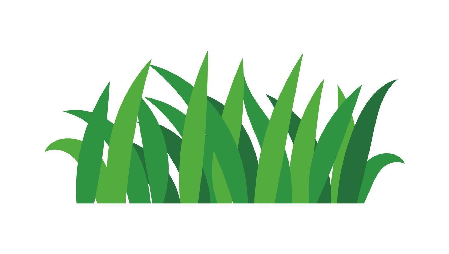 natural green grass bushes decorate environmental ecology cartoon scene vector