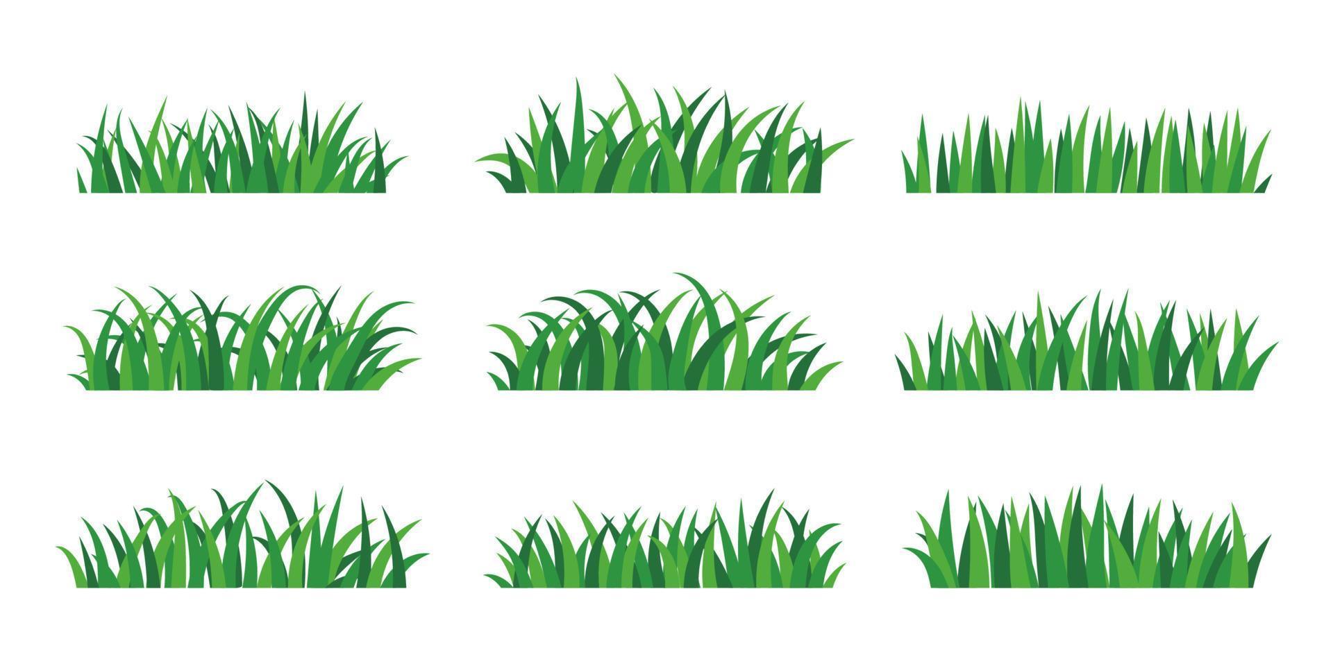 natural green grass bushes decorate environmental ecology cartoon scene vector