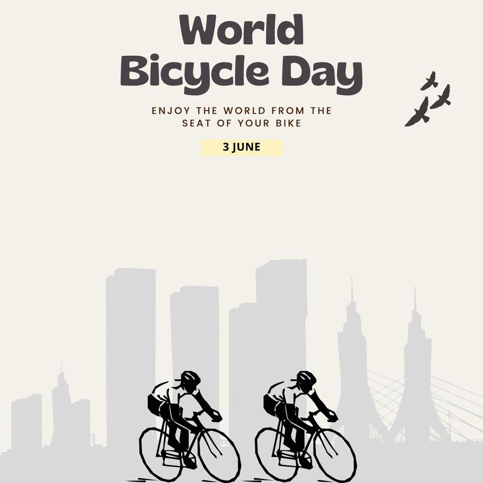 World Bicycle Day, Grey Background. Vector EPS10 illustration.