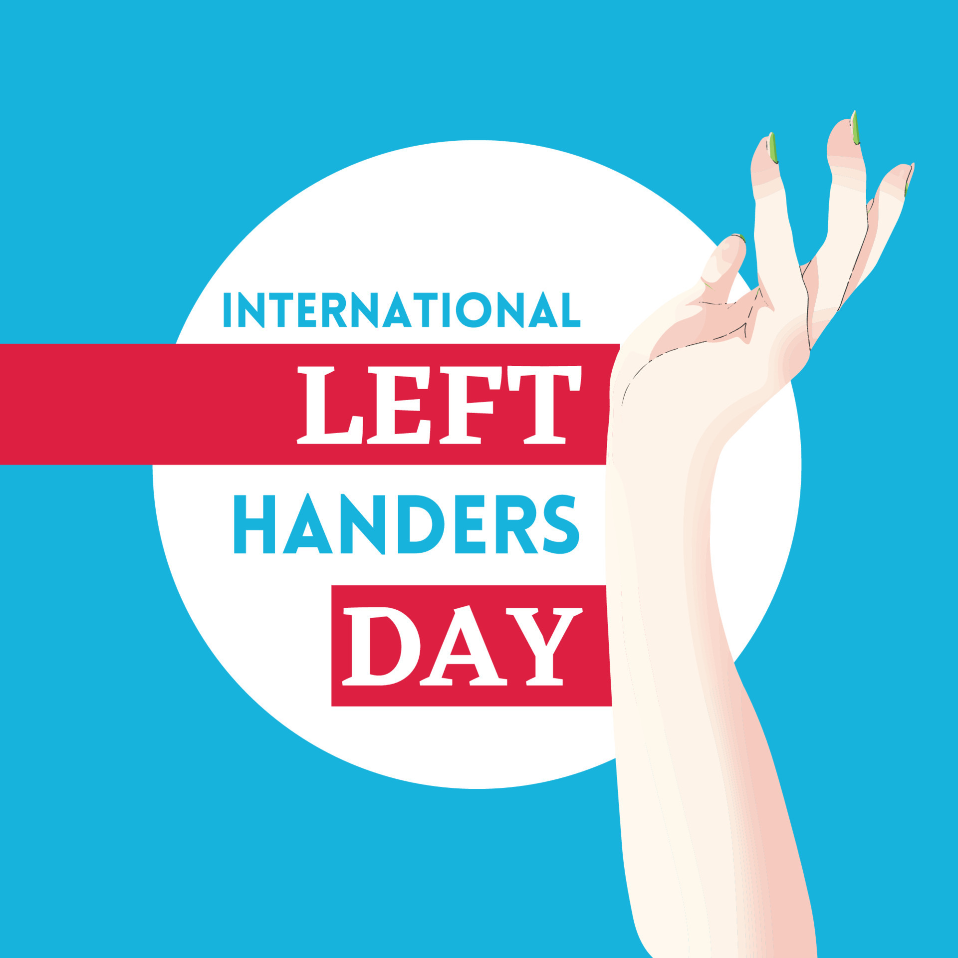 Blue International Lefthanders Day, Vector Illustration 17402548 Vector
