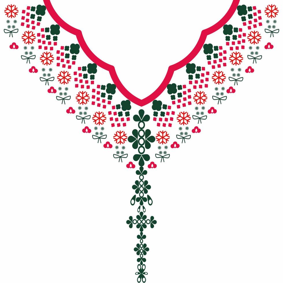 Neckline  geometric embroidery designs For the fabric surface, fashionable women wear. vector