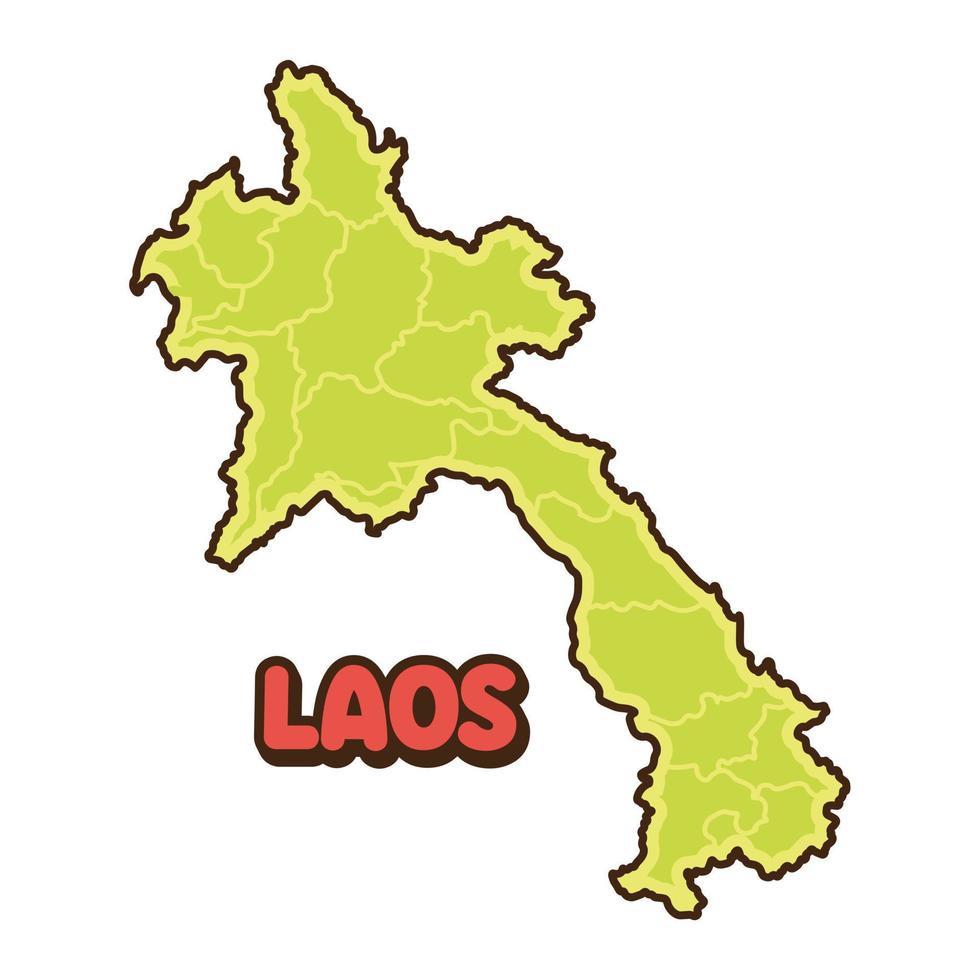 laos mapa país vector icono dibujos animados ilustración