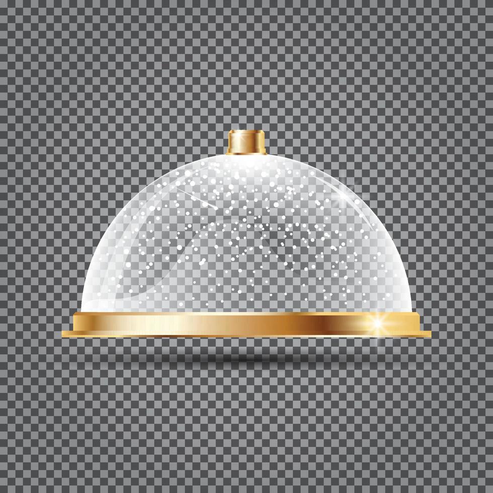 Glass Dome with Snow on Transparent Background. vector