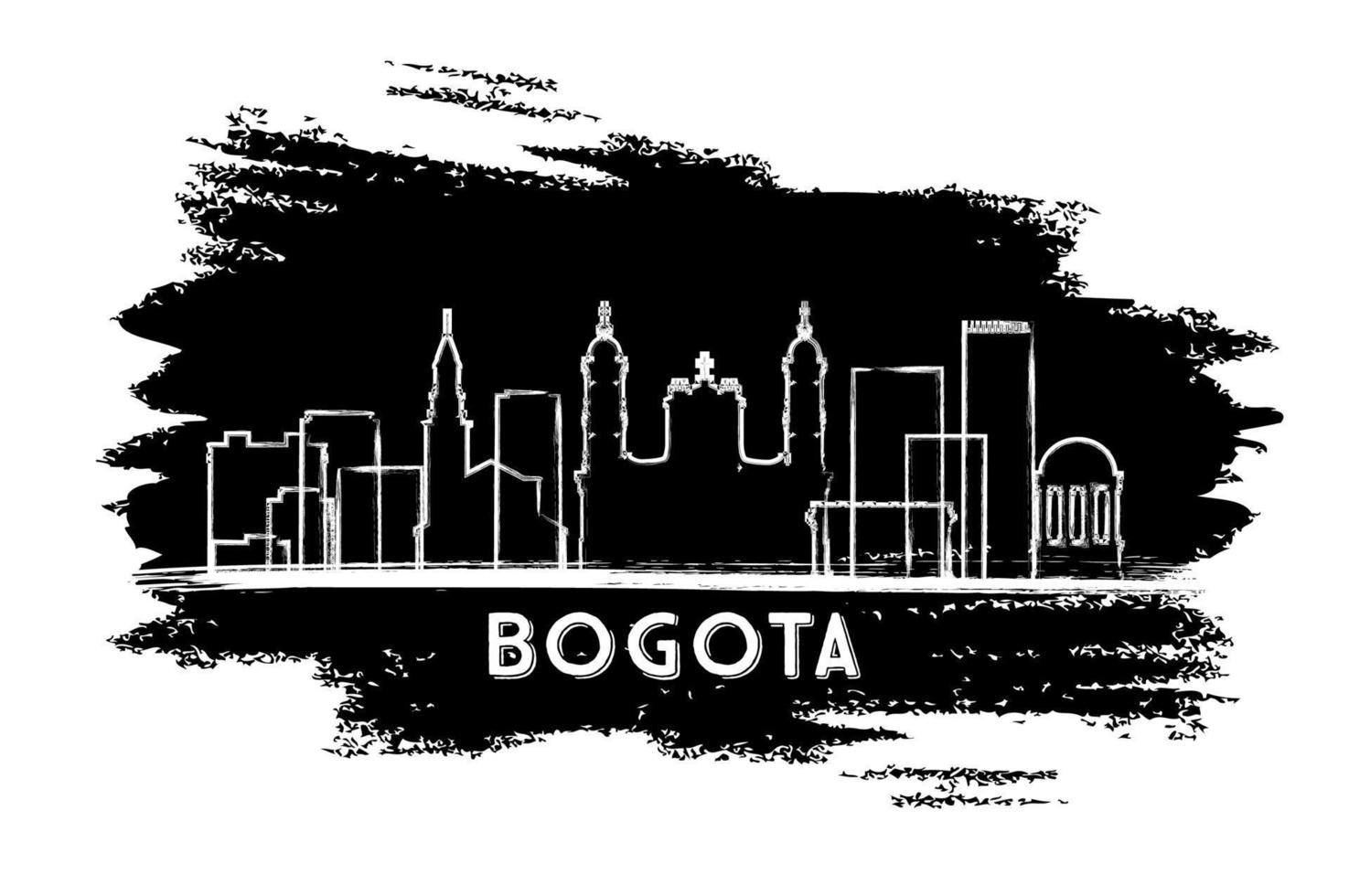 Bogota Colombia City Skyline Silhouette. Hand Drawn Sketch. vector