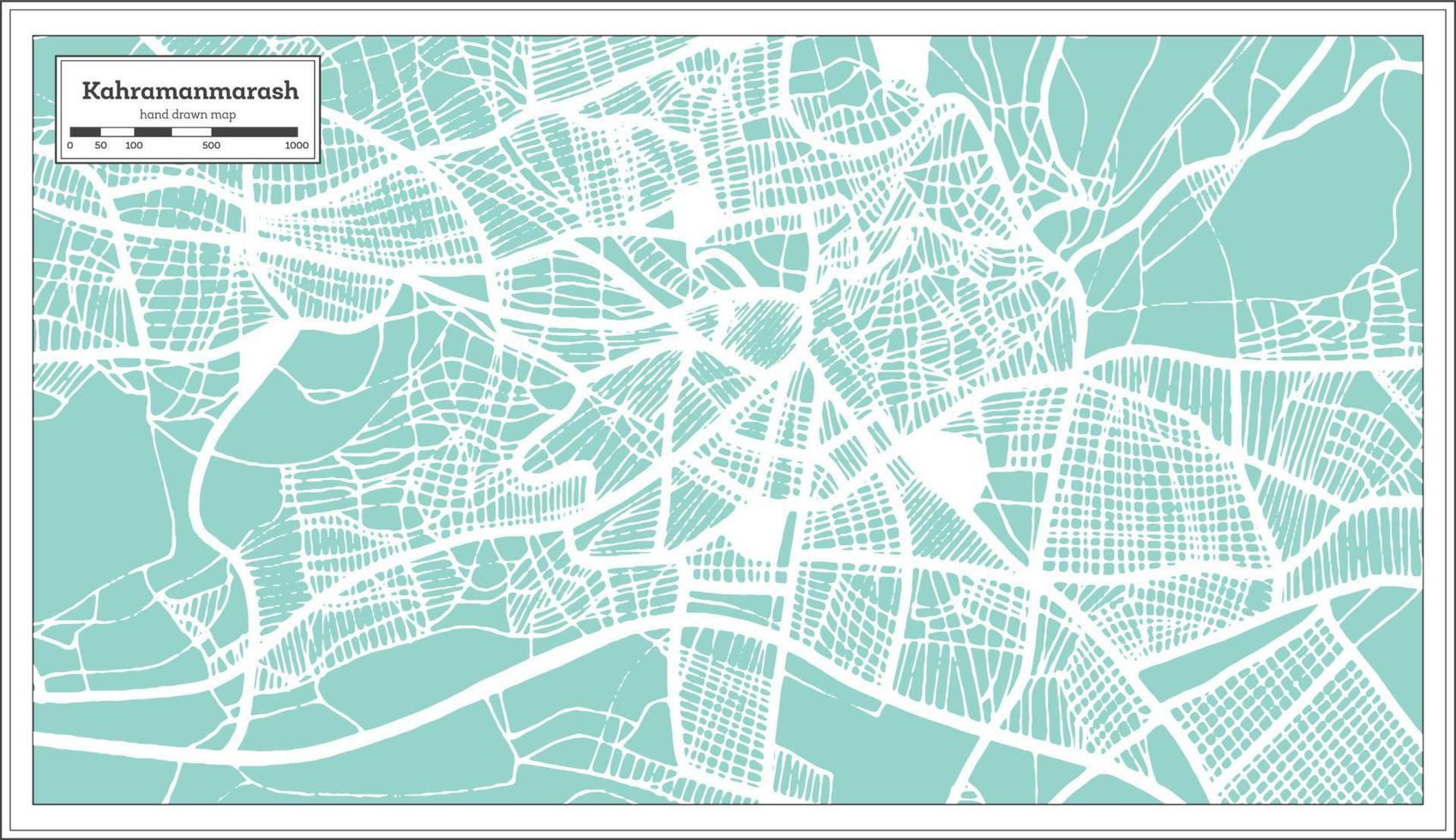 Kahramanmarash Turkey City Map in Retro Style. Outline Map. vector