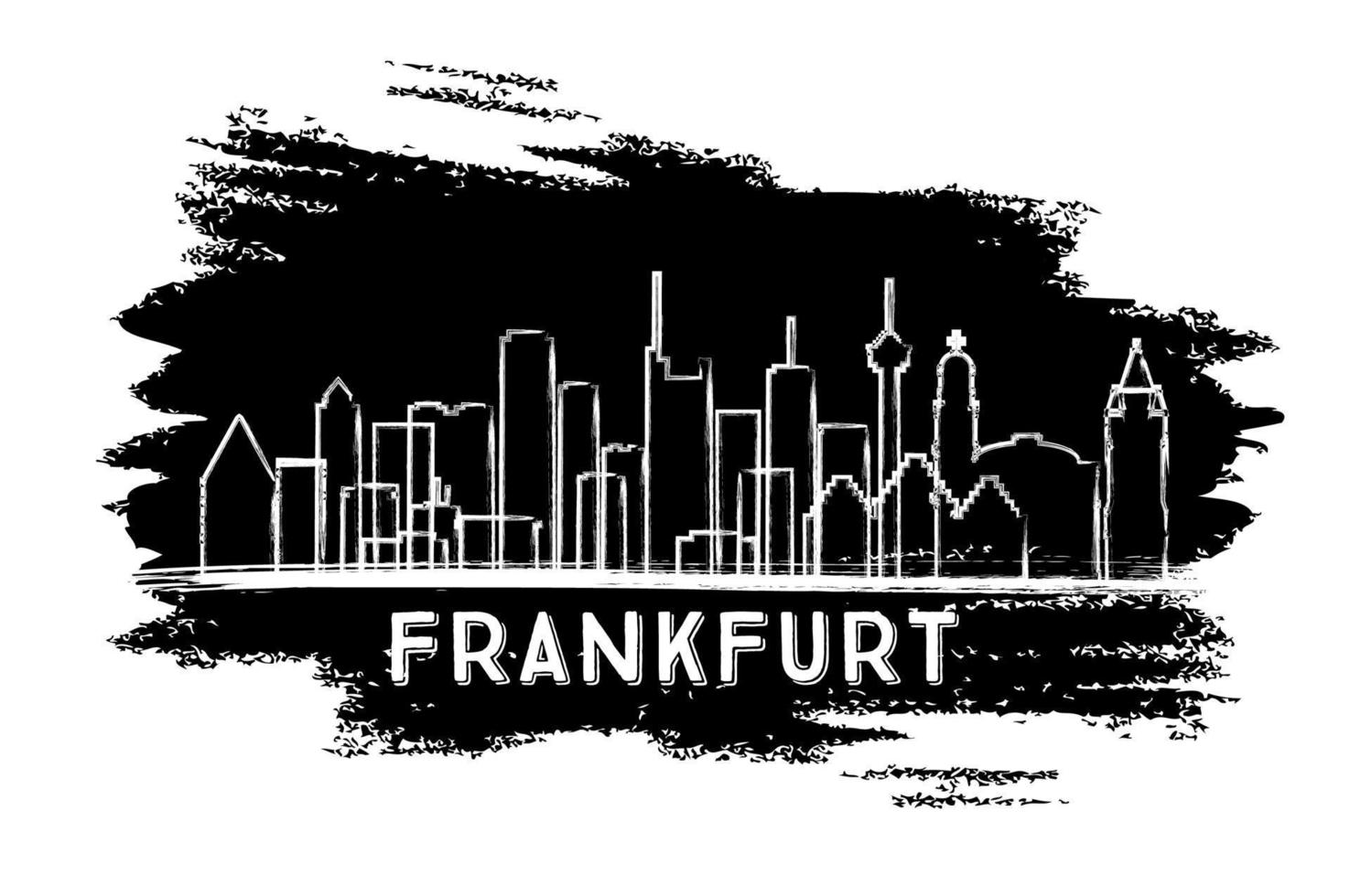 silueta del horizonte de la ciudad de frankfurt, alemania. boceto dibujado a mano. vector