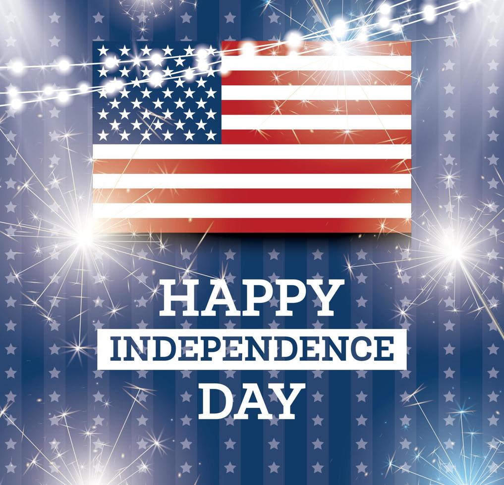4th of July United States National Independence Day. vector