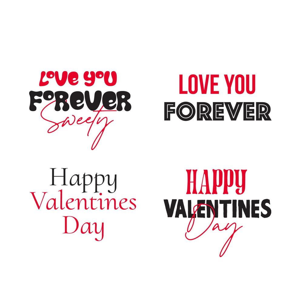 Set of lettering for Valentine's Day celebration vector