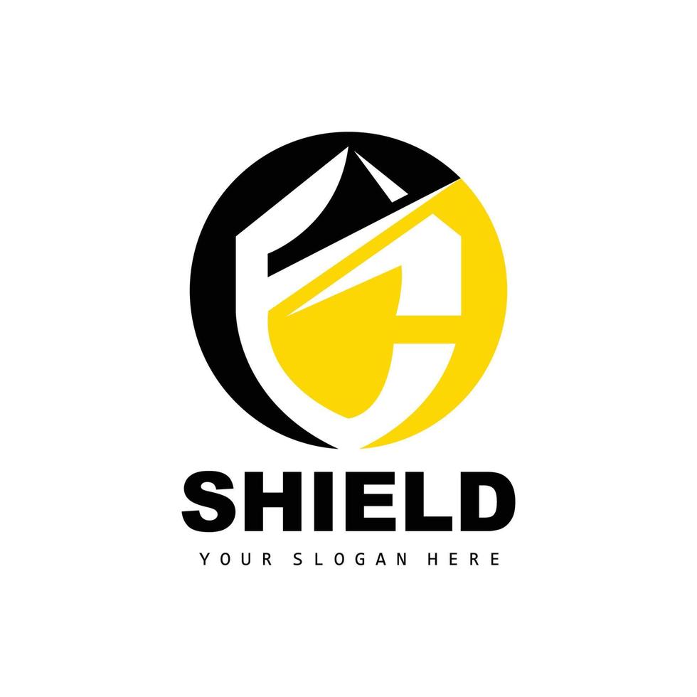 Shield Logo, Safe And Strong Security Vector, Design, Protection Simple Style, Template Brand Icon vector