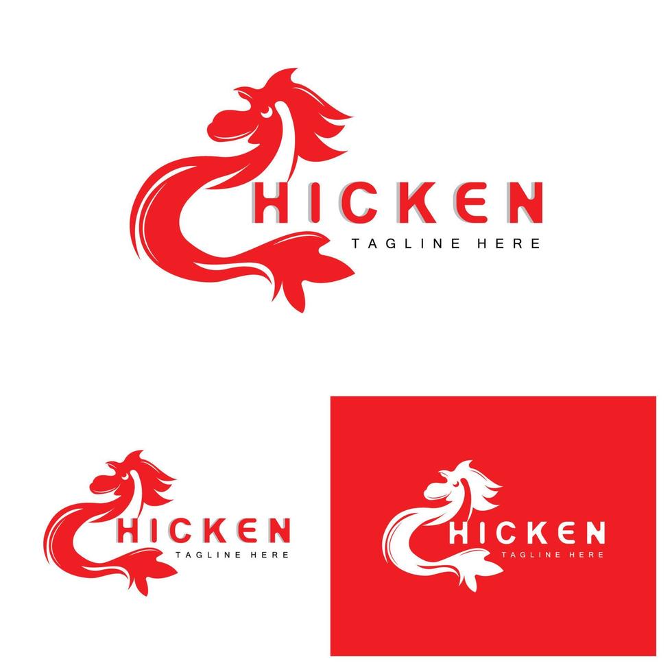 Grilled Chicken Barbecue Logo Design,Chicken Head Vector, Company Brand vector