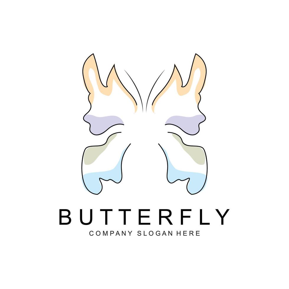 Butterfly Logo Design, Beautiful Flying Animal, Company Brand Icon Illustration, Screen Printing, Salon vector