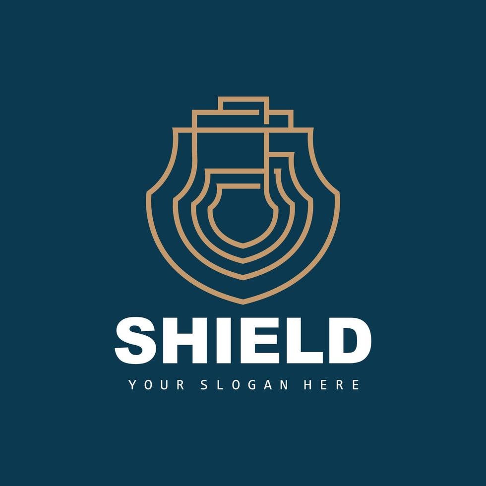 Shield Logo, Safe And Strong Security Vector, Design, Protection Simple Style, Template Brand Icon vector