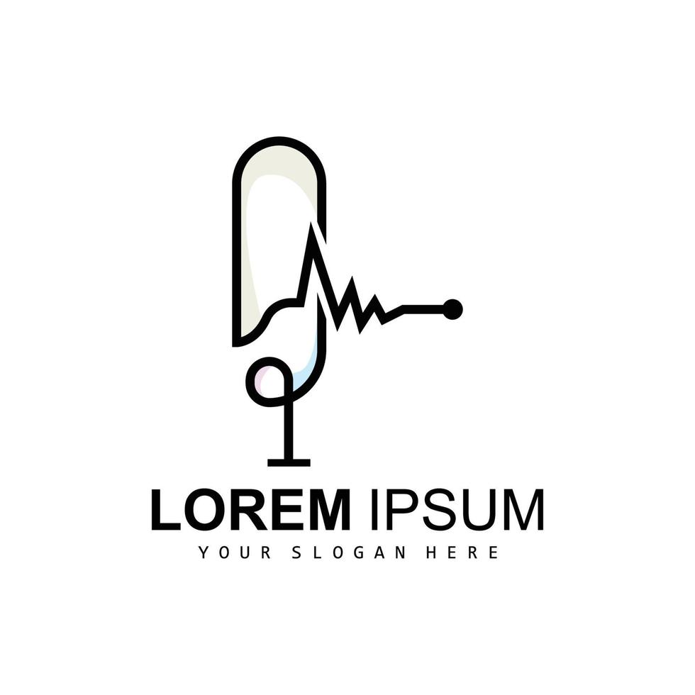 Radio Podcast Logo, Microphone Illustration, Stamp Icon Badge Vector Design