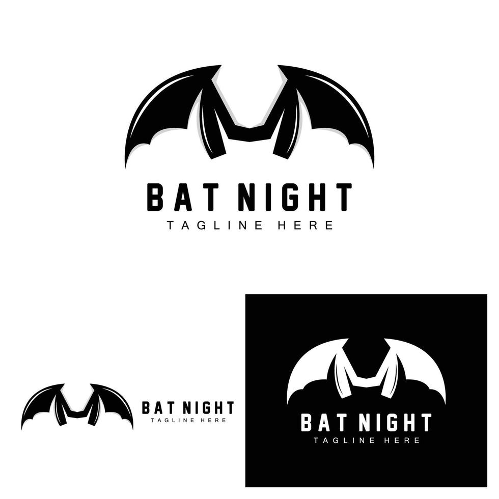 logotipo de murciélago, icono de animal volador nocturno, vector de empresa, plantilla de Halloween