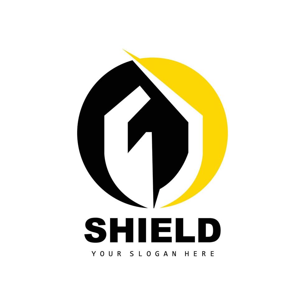 Shield Logo, Safe And Strong Security Vector, Design, Protection Simple Style, Template Brand Icon vector