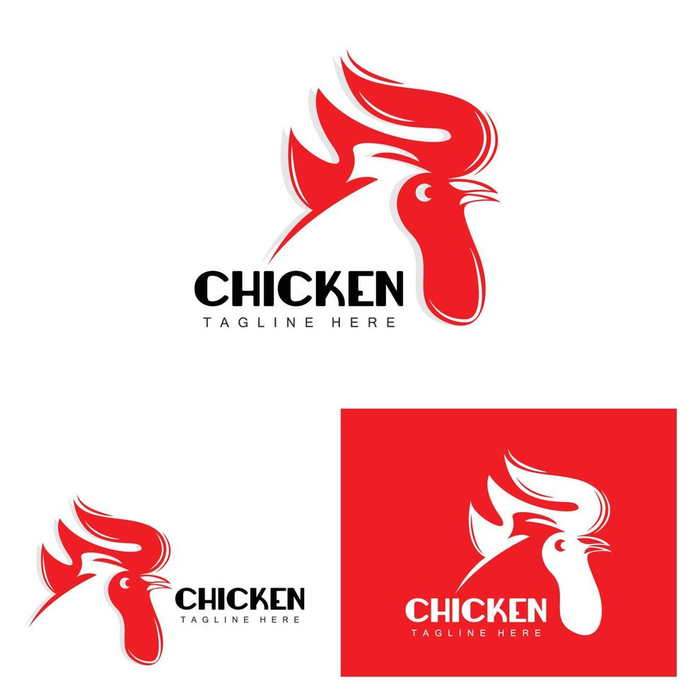 Grilled Chicken Barbecue Logo Design,Chicken Head Vector, Company Brand vector