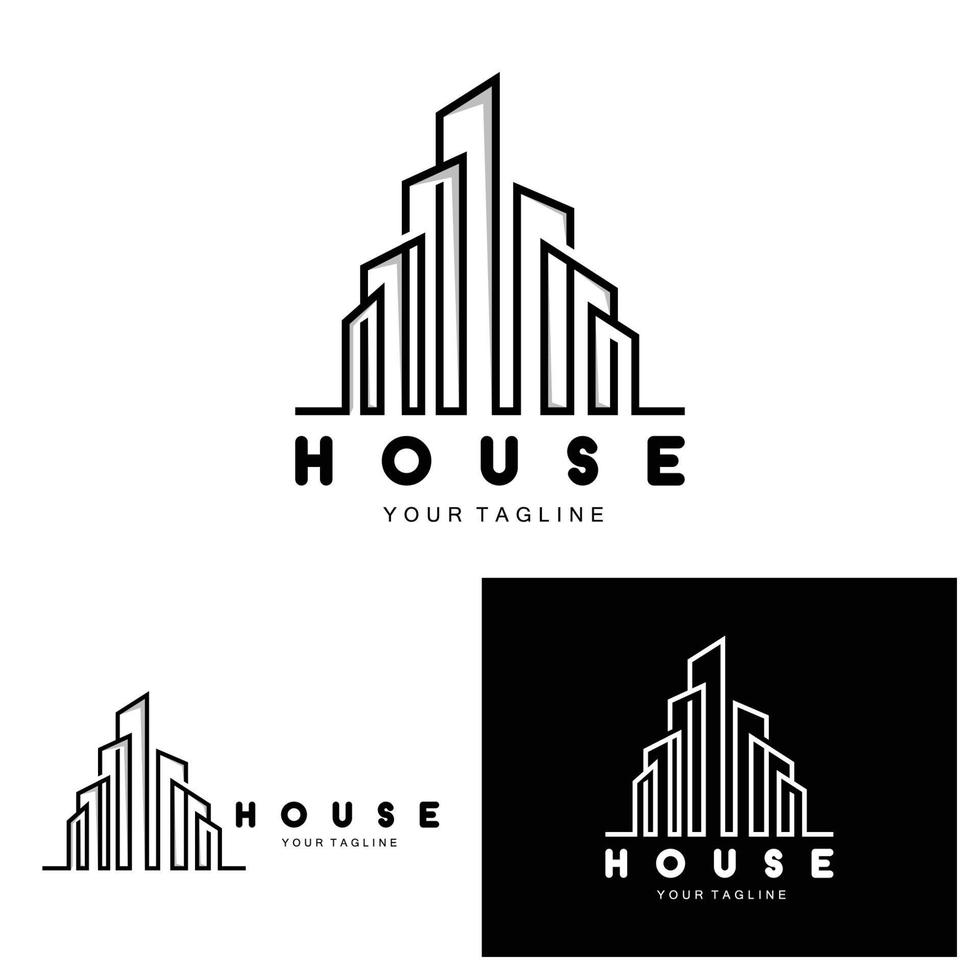 House Logo, Building Furniture Design, Construction Vector, Property Brand Icon, Real Estate, Housing vector