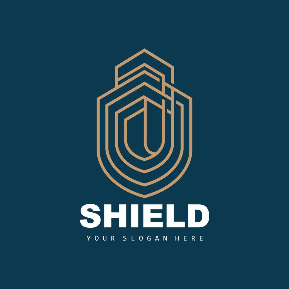 Shield Logo, Safe And Strong Security Vector, Design, Protection Simple Style, Template Brand Icon vector