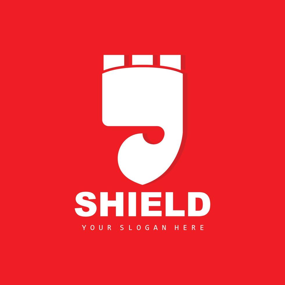 Shield Logo, Safe And Strong Security Vector, Design, Protection Simple Style, Template Brand Icon vector