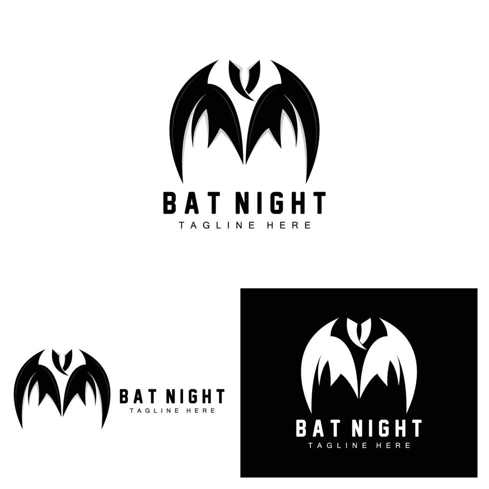 Bat Logo, Night Flying Animal Icon, Company Vector,Halloween Template vector