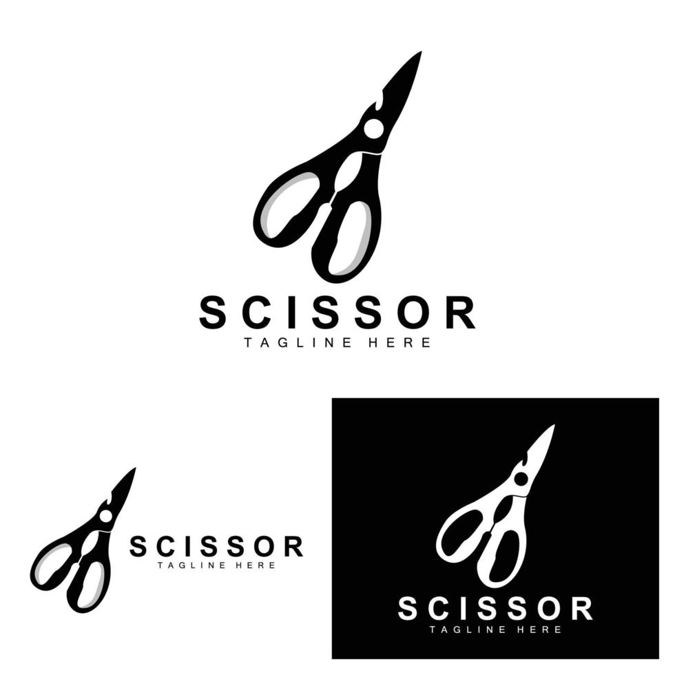 Scissors Logo Design, Barbershop Shaver Vector, Babershop Scissors Brand Illustration vector