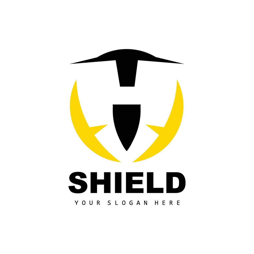 Shield Logo, Safe And Strong Security Vector, Design, Protection Simple Style, Template Brand Icon vector