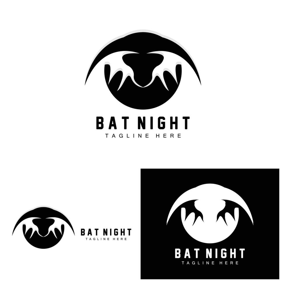 Bat Logo, Night Flying Animal Icon, Company Vector,Halloween Template vector