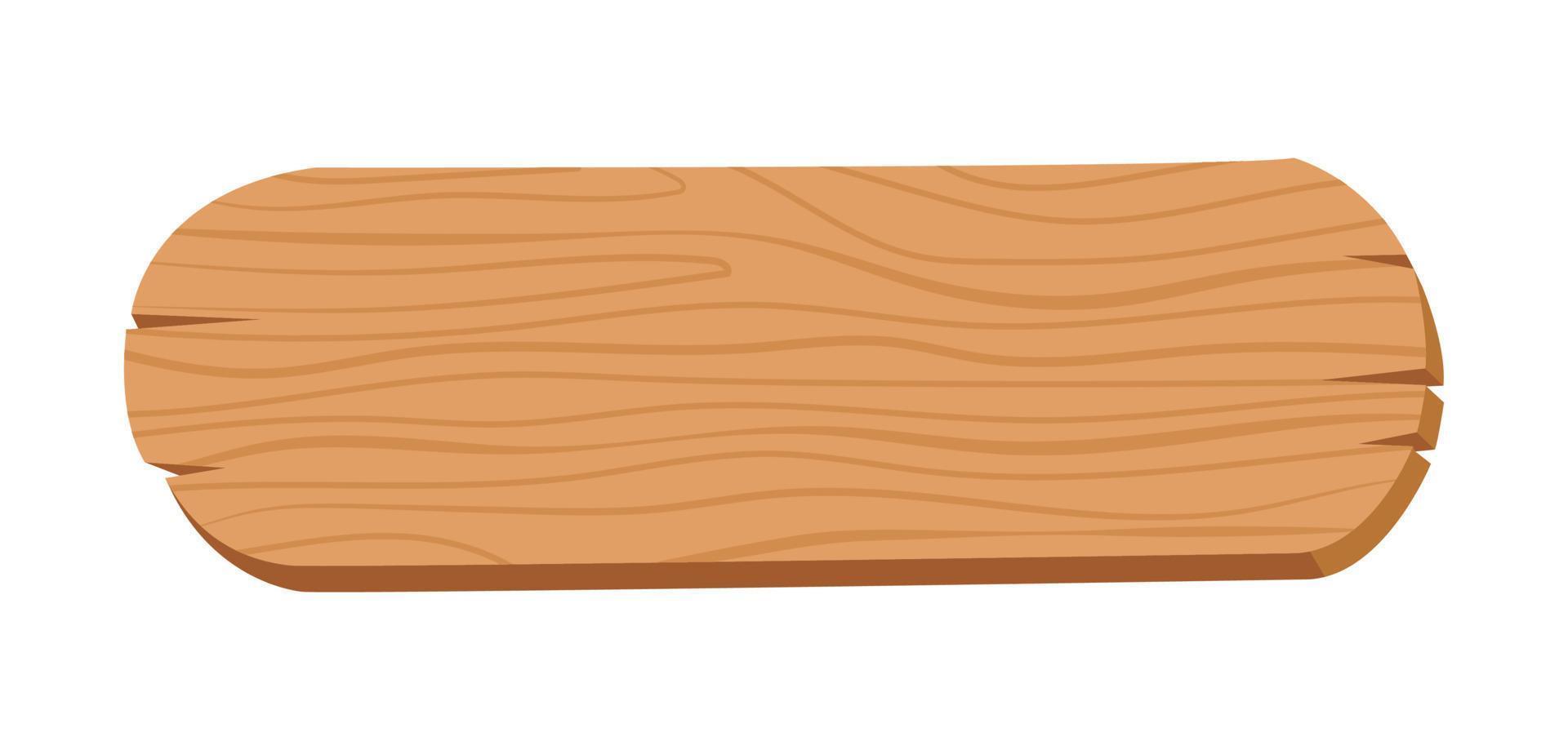 wooden badge banner, wooden plank plate vector