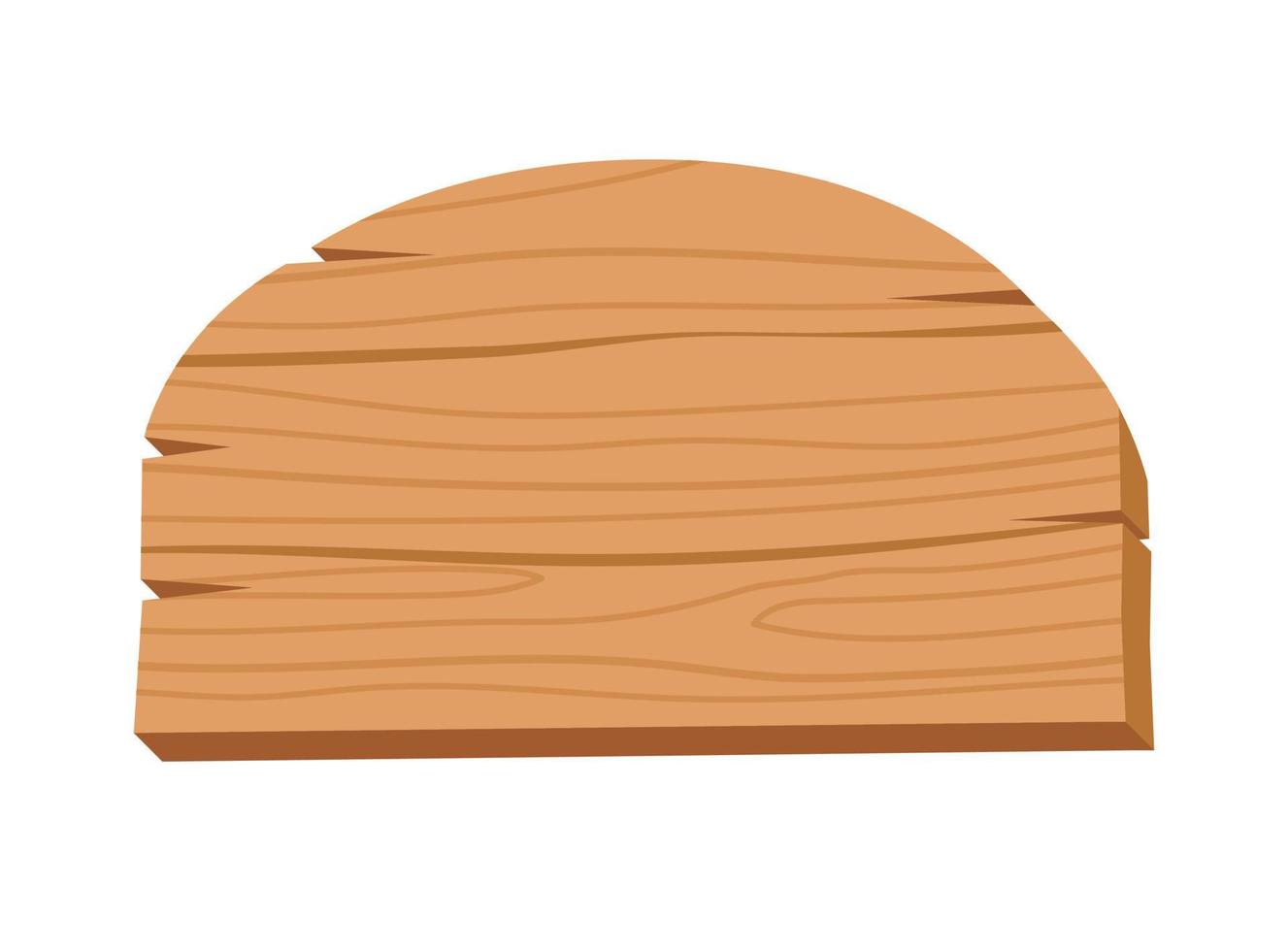 wooden badge banner, wooden plank plate vector