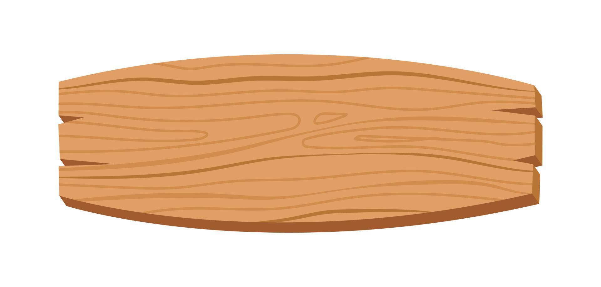 wooden badge banner, wooden plank plate vector