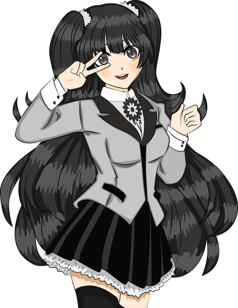 chica manga sonriente con grandes ojos usando uniforme escolar japonés. ilustración vectorial dibujada a mano 17404895 Vector en Vecteezy chica manga sonriente con grandes ojos usando uniforme escolar japonés. ilustración vectorial dibujada a mano 17404895 Vector en Vecteezy