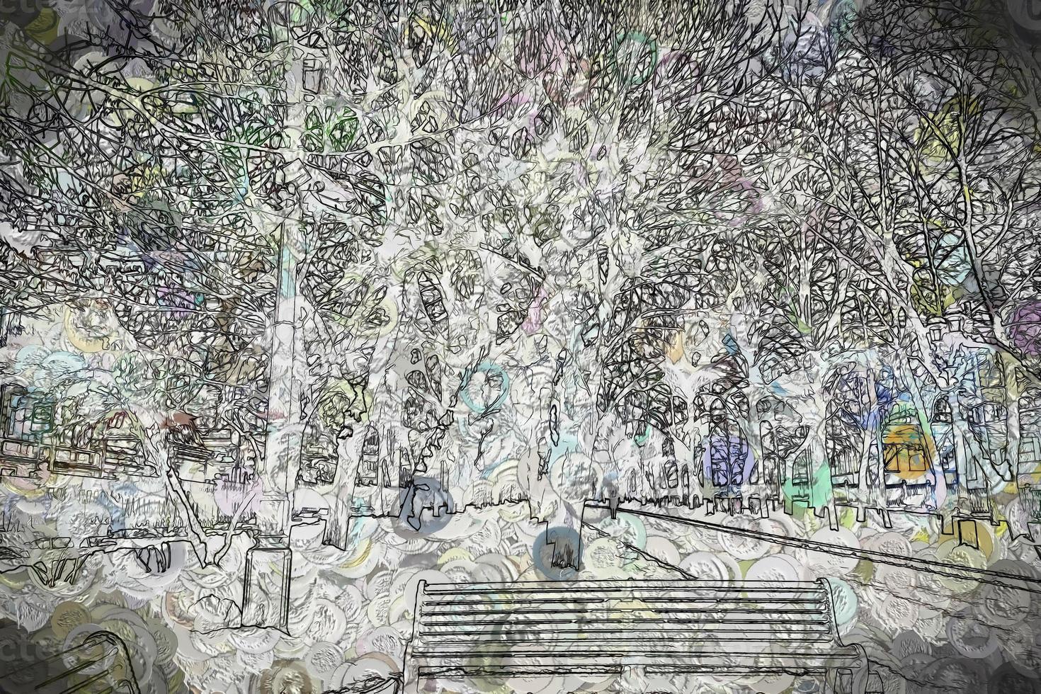 Fondo de ramas de árboles abstractos de ilustración digital foto