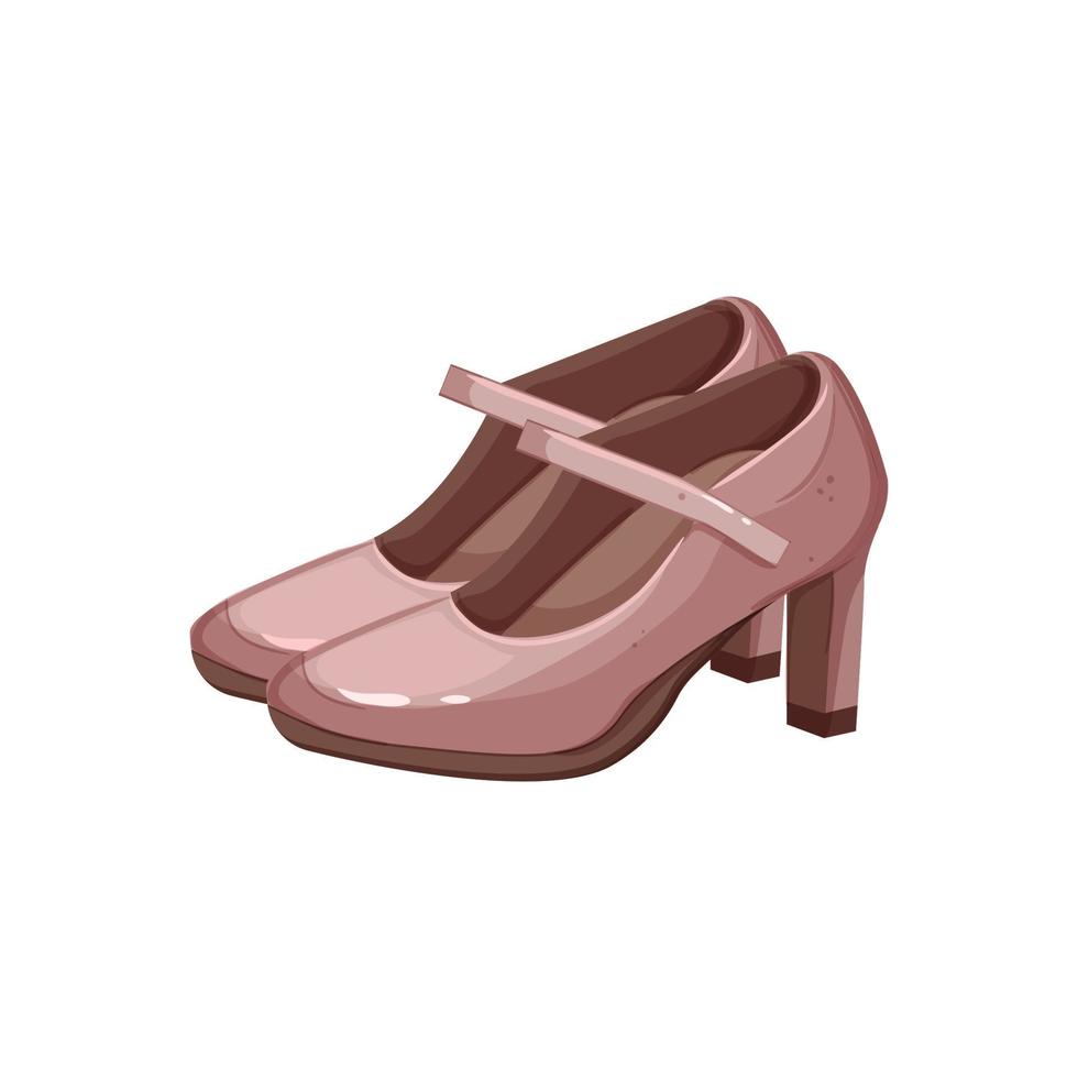 style woman shoes cartoon vector illustration