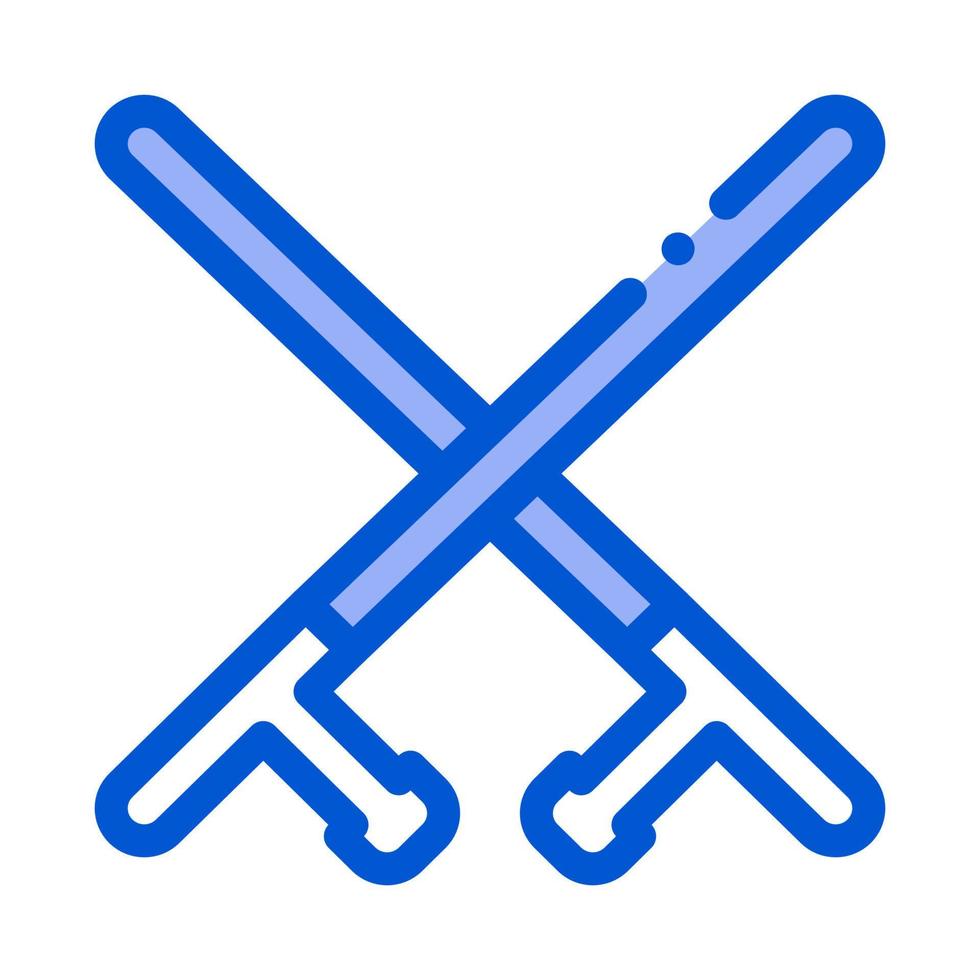 Crossed Police Batons Icon Outline Illustration vector